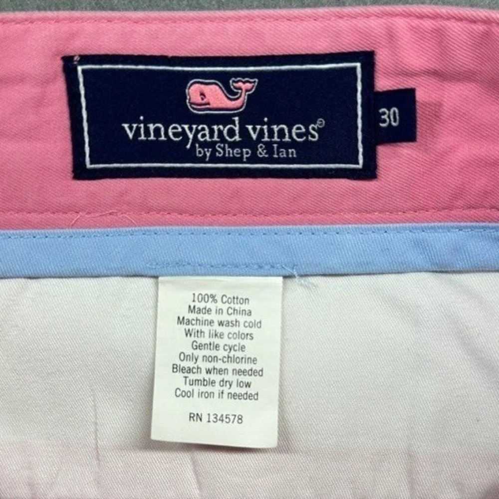 Vineyard Vines Chino Shorts Mens 30 Pink Breaker Cotton Flat Front 1H0213 - Picture 2 of 11